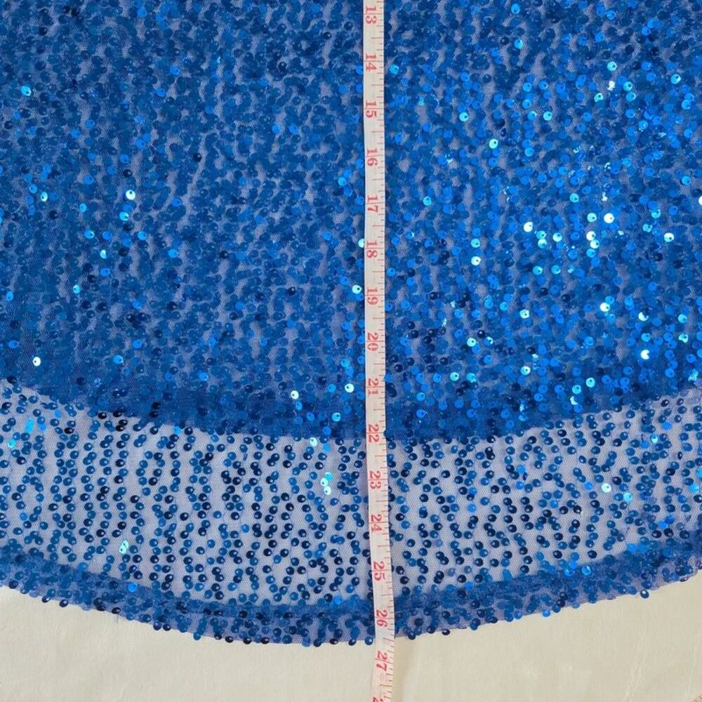 Medium blue sequin Razorback tank top - Picture 4 of 5